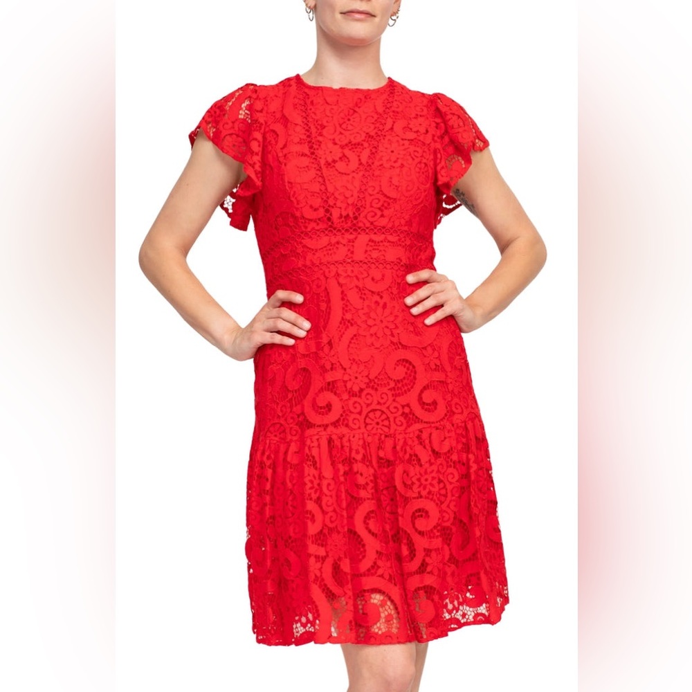 Nanette Lepore Red Lace Formal Dress